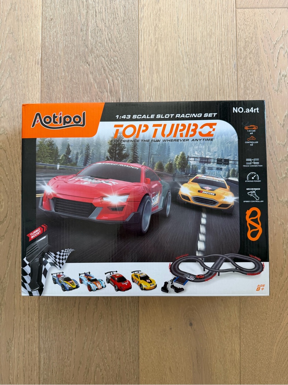 Top Turbo 1:43 Scale Slot Racing Set- Red
